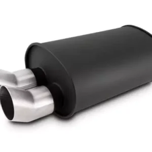 Streetpower Flat Black Oval Muffler 3in Inlet VIB12336