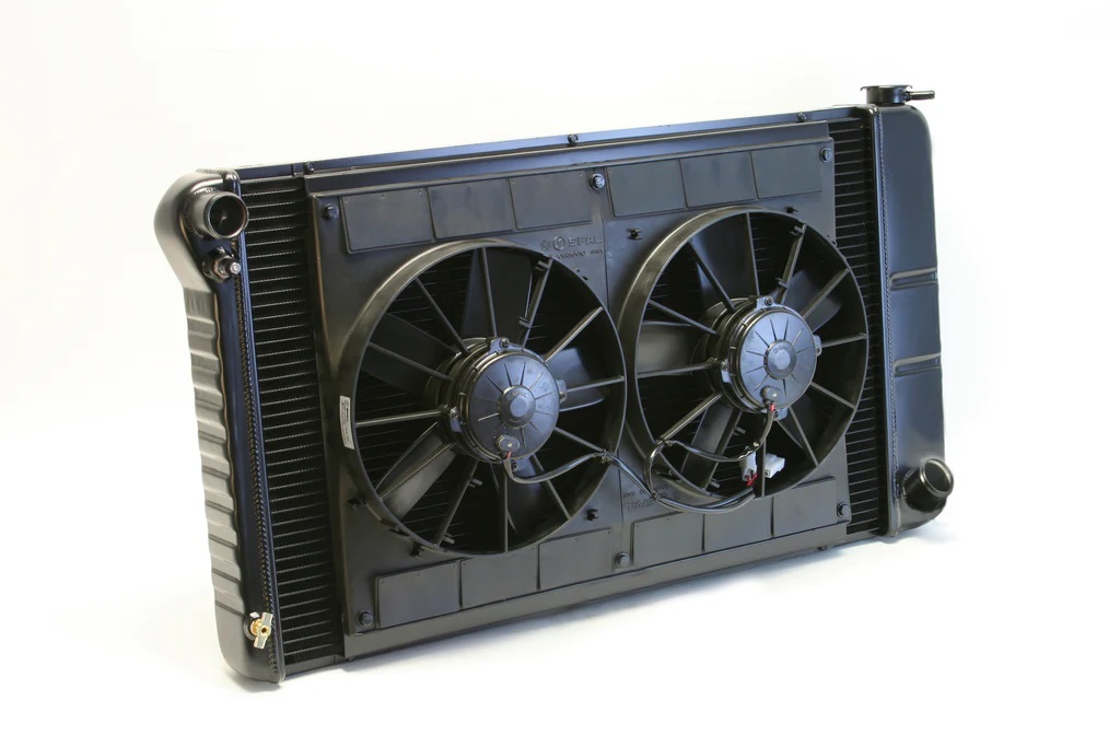 Radiator w/Fans C-10 Trk 67-72 Manual Trans Black DEW32-4239018M