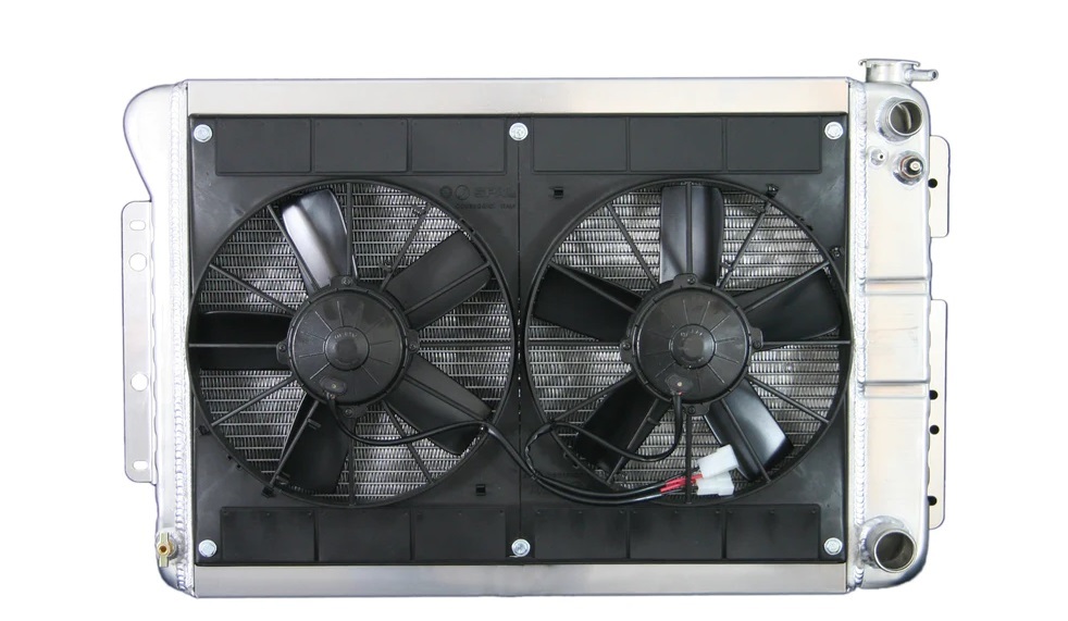 Radiator w/Fans Camaro 67-69 LS Man Trans Raw DEW32-6139022M