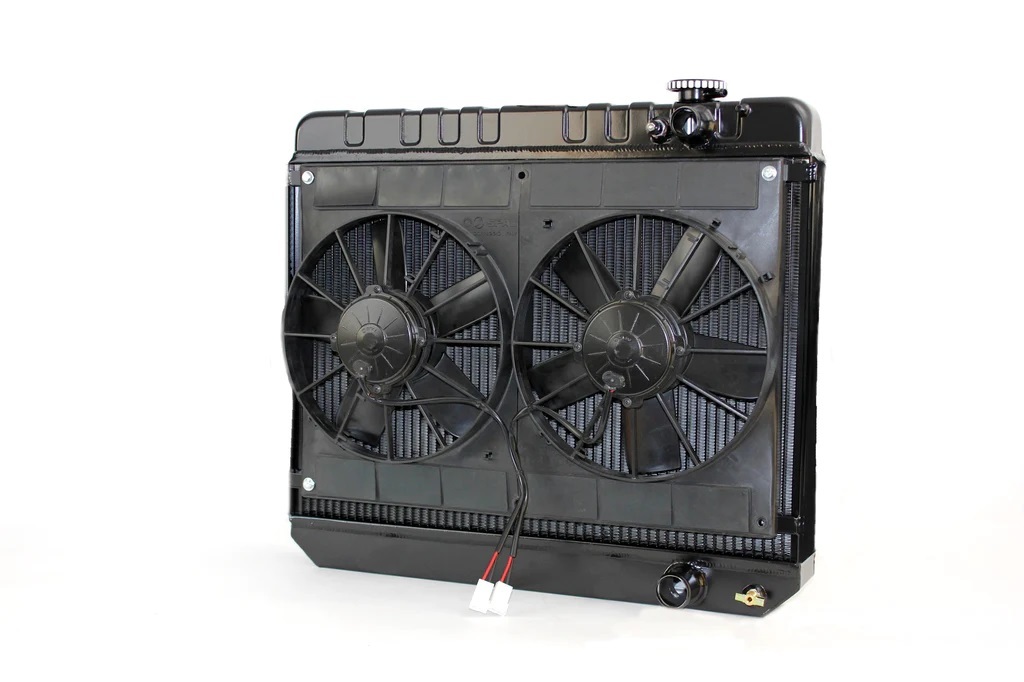 Radiator w/Fans Nova 62-67 LS Man Trans Blk DEW32-6239010M