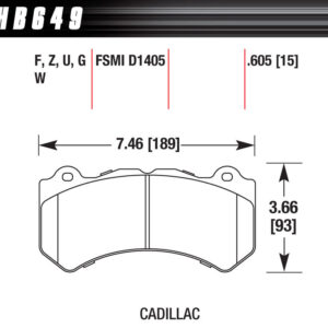 Brake Pad DTC-60 Cadillac / Camaro HAWHB649G605