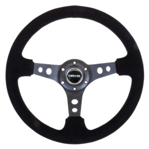 Steering Wheel 350mm 3in Dish Black Suede NRGRST-006-S