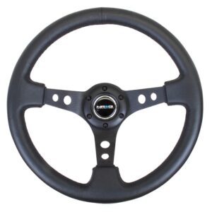 Steering Wheel 350mm 3in Dish Black Leather NRGRST-006BK