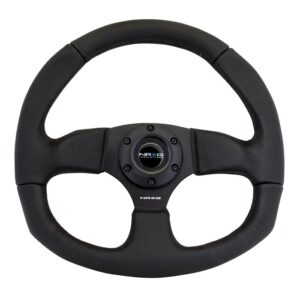 Steering Wheel 350mm 3in Dish Black Leather NRGRST-009R