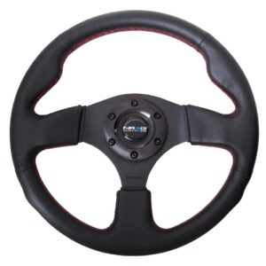 Steering Wheel 320mm Flt Bottom Black Leather NRGRST-012R-RS