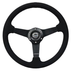 Steering Wheel 350mm 1.5 in Dish Black Alcantara NRGRST-037MB-SA