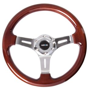 Steering Wheel 330mm 1in Dish Classic Wood Grain NRGST-015-1CH