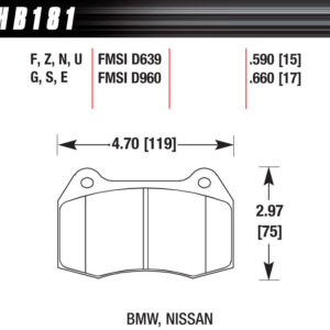 Brake Pads BMW HAWHB181F660