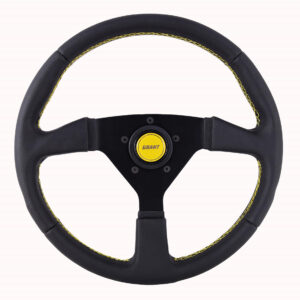Steering Wheel 13.75in Wrapped w/Yellow GRT627