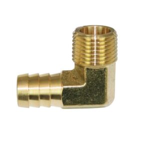 Fitting  1/2 NPT x 5/8 Barb  90-Deg  Brass MOR22736