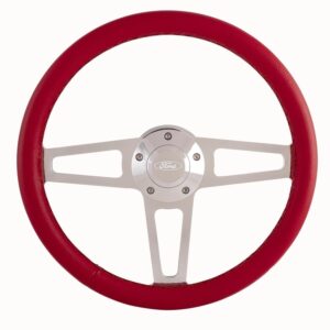 Billet T Series Red Wrap ped Steering Wheel GRT1912-1R