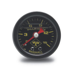 0-15 Fuel PSI Gauge Liquid Filled Black RUS650310
