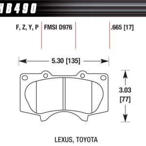 Performance Street Brake Pads LTS (4) HAWHB490Y665