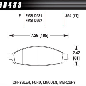 Performance Street Brake Pads (4) HAWHB433F654
