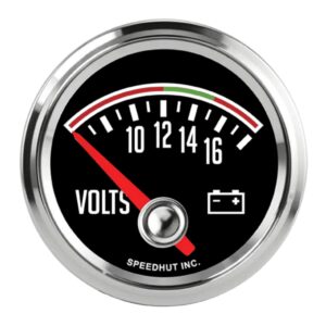 2-1/16in Classic Volt Gauge 6-18V Black Face SPHL2-V2-CJ