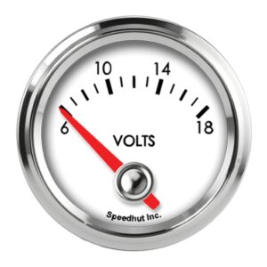 2-1/16in Volt Gauge 6-18 6-18V White Face SPHL2-V2-LEG