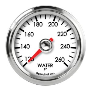 2-1/16in Water Temp Gauge 120-260F Wht Face SPHL2-WT1-LEG