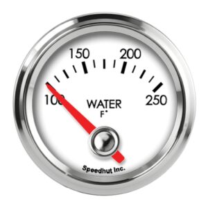 2-1/16in Water Temp Gauge 100-250F Wht Face SPHL2-WT3-LEG