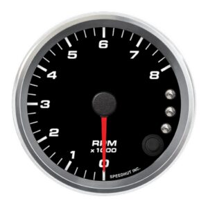 3-3/8in Tach 8K RPM Shift-light Black Face SPHR3-TC3-REV