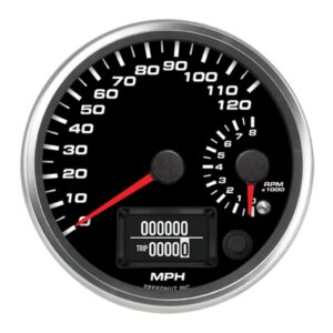4in Dual GPS Speedo/Tach 120mph 8K RPM Black Face SPHR4-DS2-REV