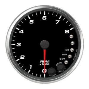 4in Tach 8K RPM Shift-light Black Face SPHR4-TC3-REV